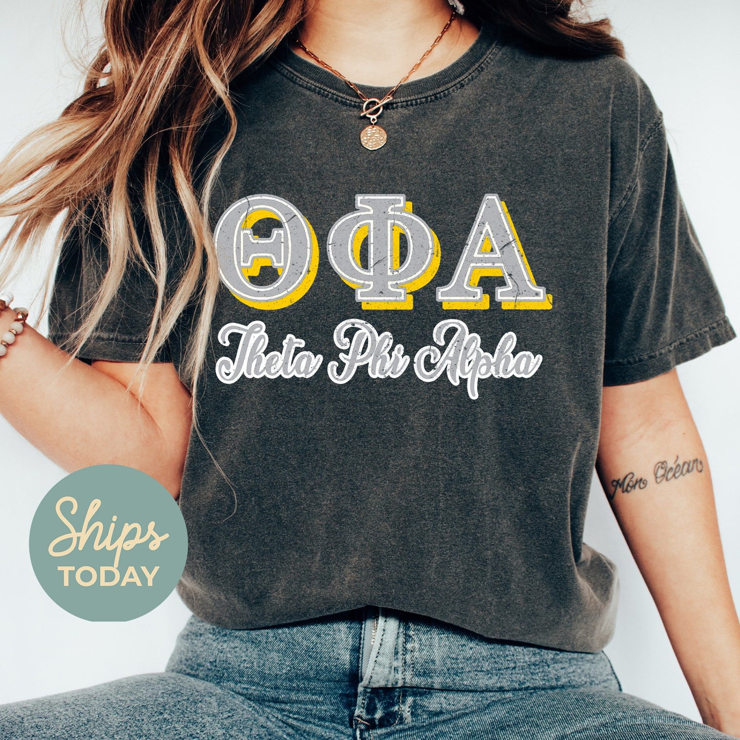 Theta Phi Alpha Greek Colors Sorority T-shirt _ 36093g