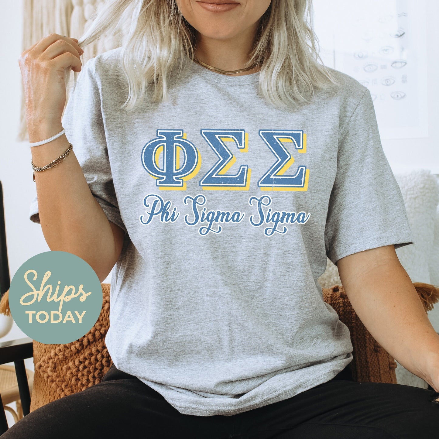 Phi Sigma Sigma Greek Colors Sorority T-shirt _ 36088g