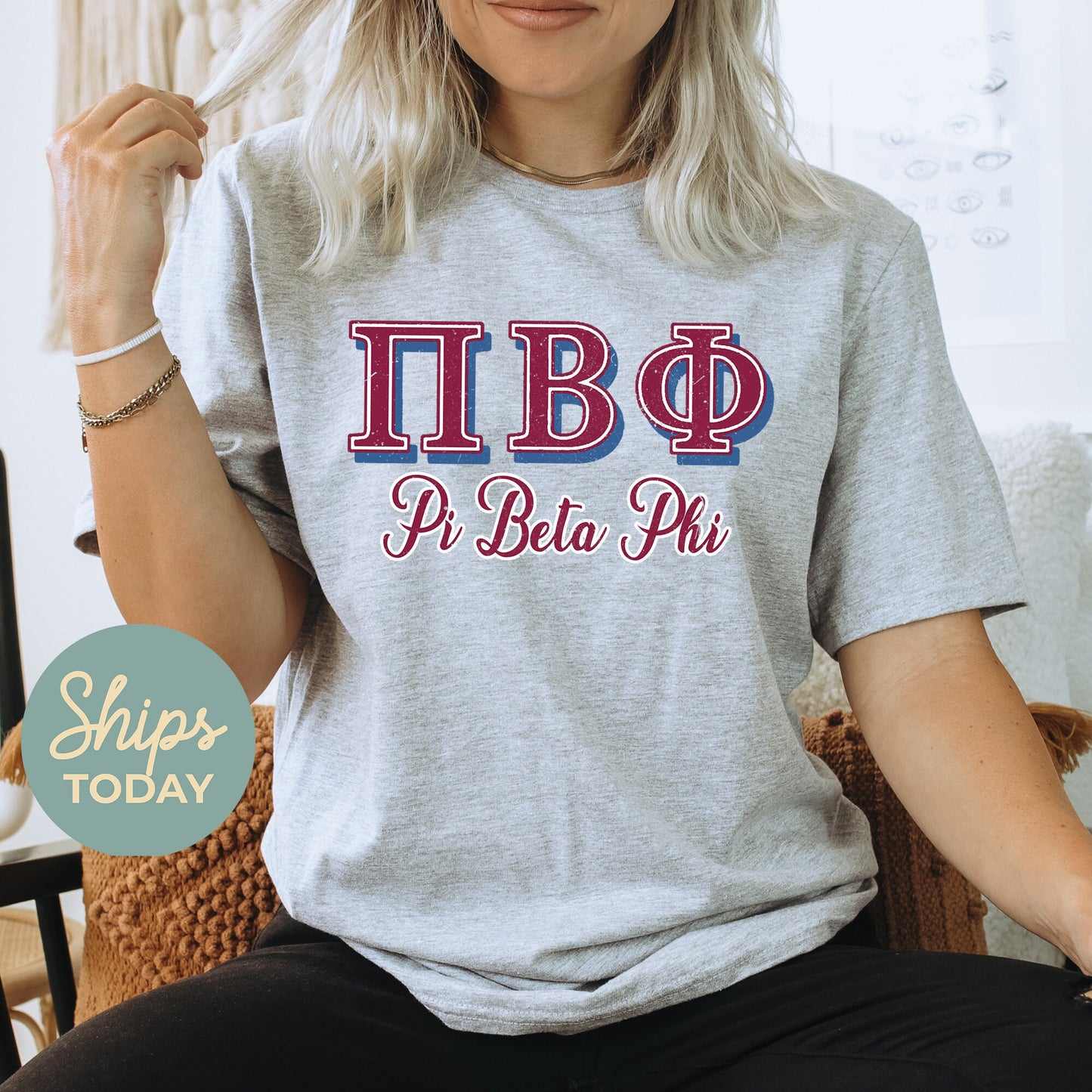 Pi Beta Phi Greek Colors Sorority T-shirt _ 36089g