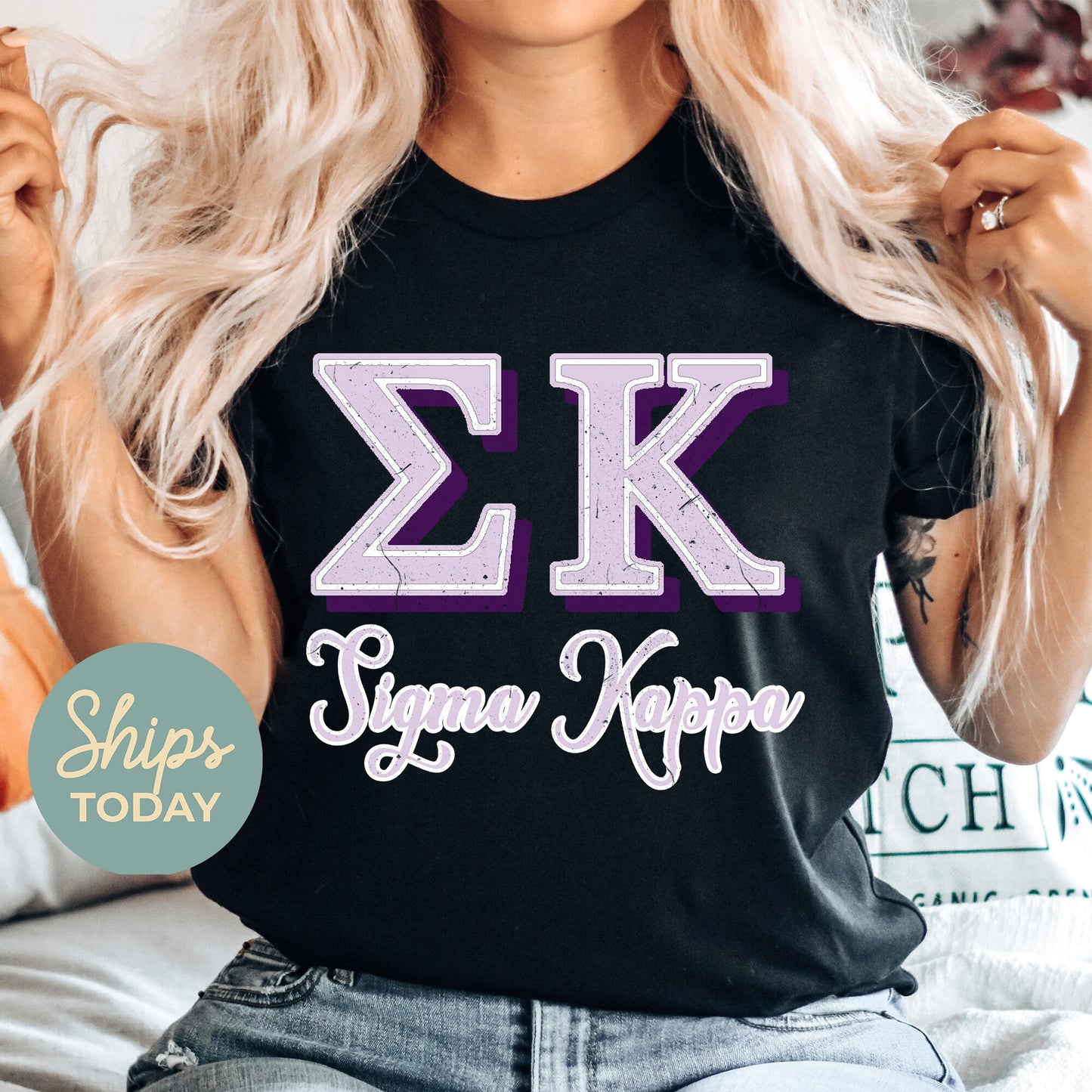 Sigma Kappa Greek Colors Sorority T-shirt= _ 36091g