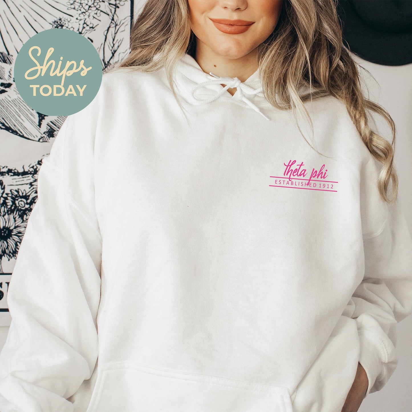 Theta Phi Alpha Classic Pink Sorority Hoodie  _ 39110g