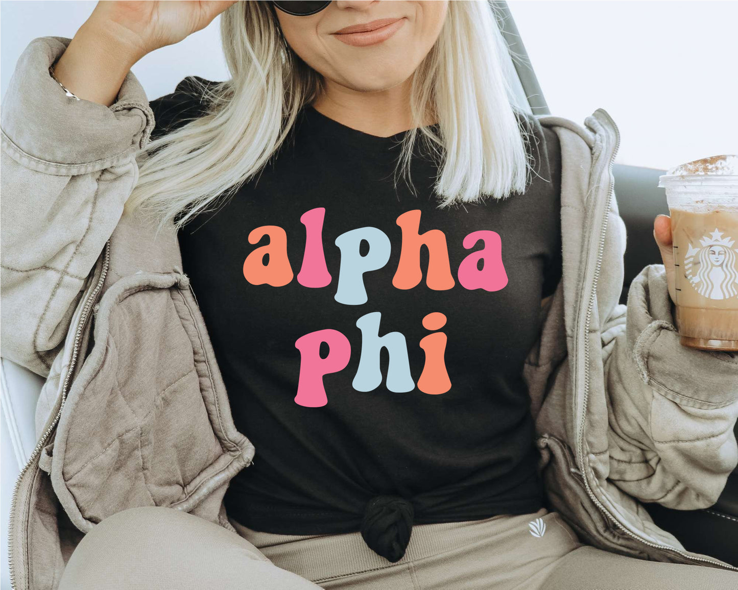 Alpha Phi Vividly Vibrant Sorority T-shirt _ 3154g