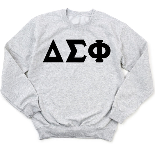 Delta Sigma Phi Black Letters Fraternity Sweatshirt _ 34914g