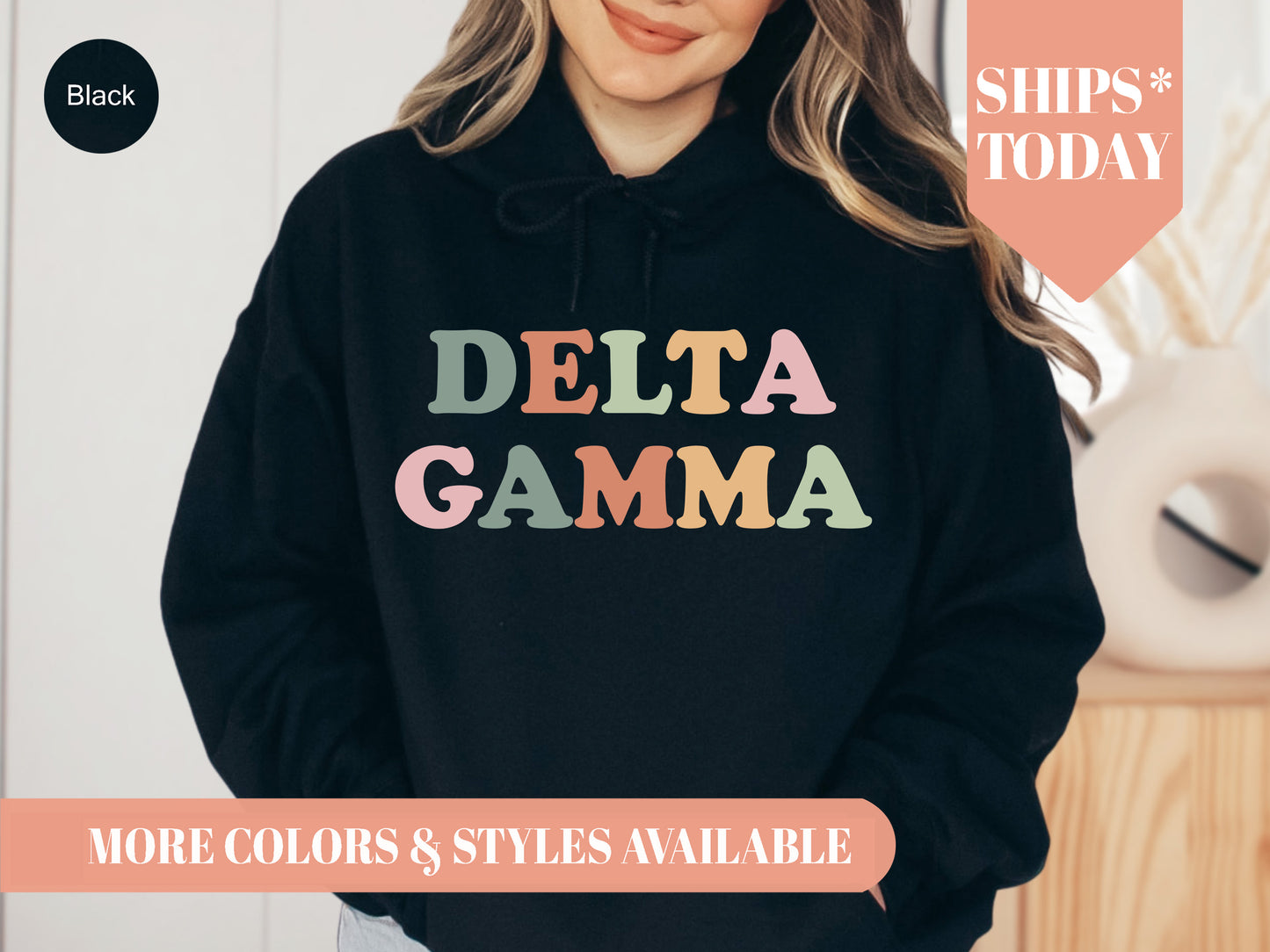 Delta Gamma Bright and Proud Sorority Hoodie _ 425g