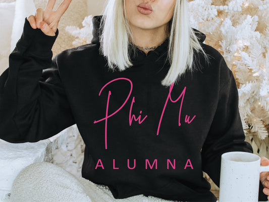 Phi Mu Simple and Sweet Alumna Sorority Hoodie _ 510g