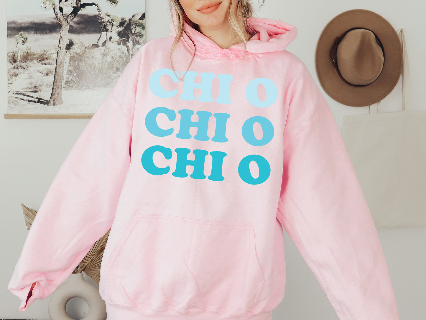 Chi Omega Touch of Blue Sorority Hoodie _ 2586g