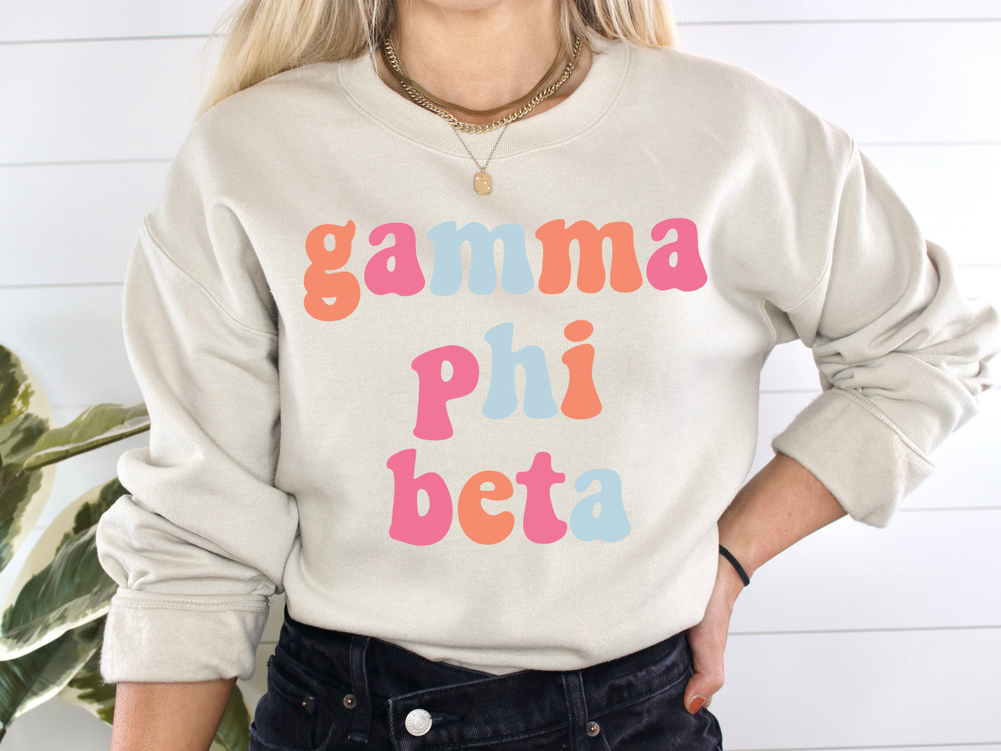 Gamma Phi Beta Vividly Vibrant Sorority Sweatshirt _ 3163g