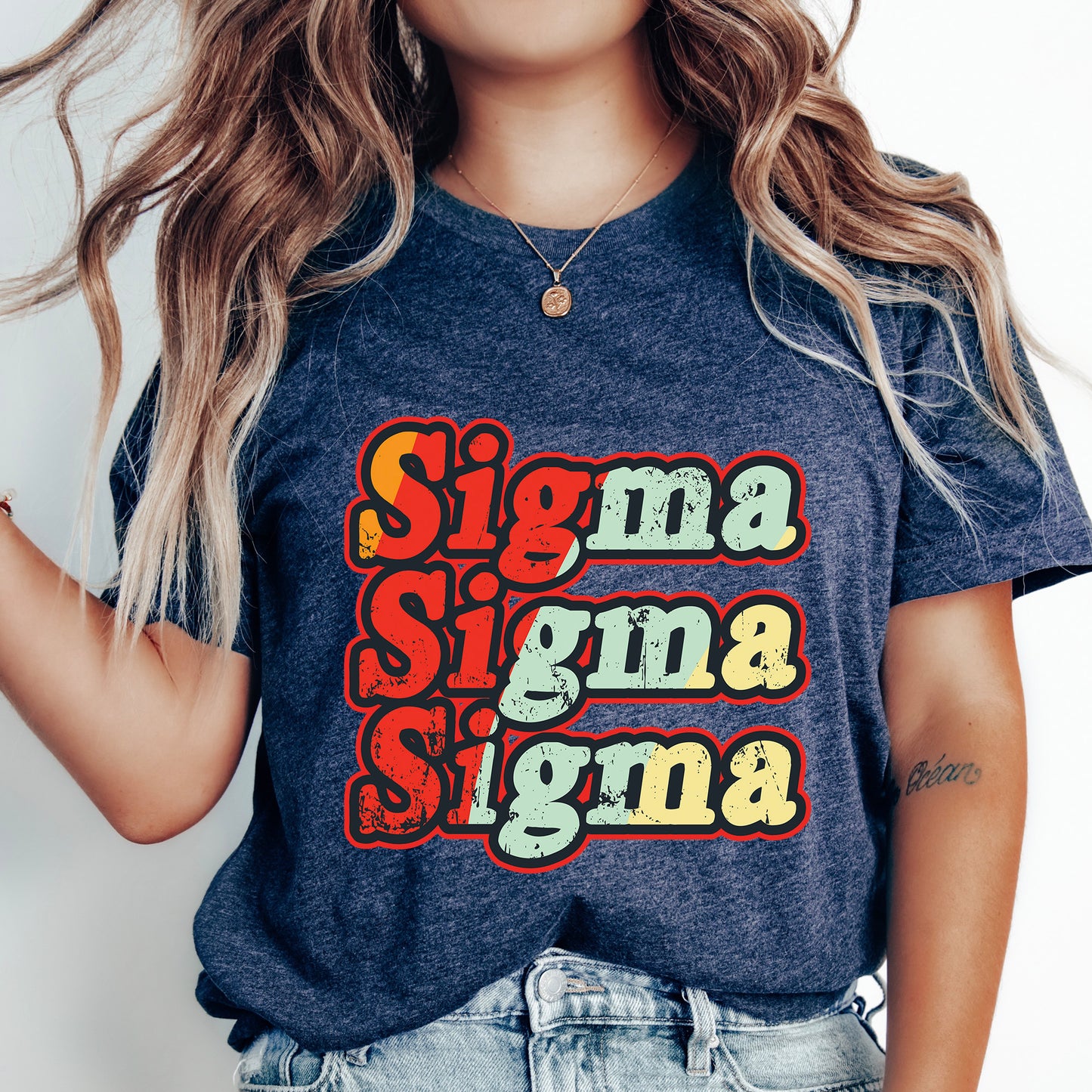 a woman wearing a t - shirt that says sing sing sing