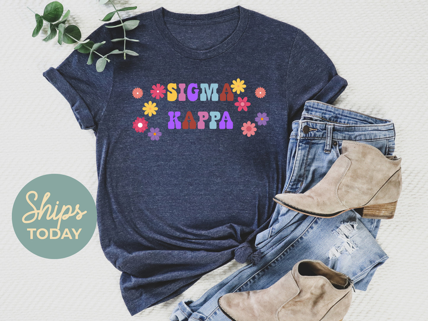 Sigma Kappa Splash of Color Sorority T-shirt _ 3197g