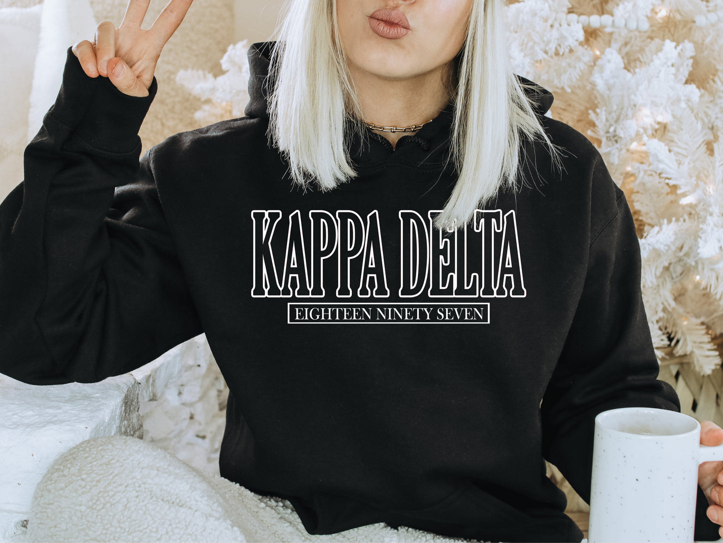 Kappa Delta Stencil Stacked Sorority Hoodie _ 2150g