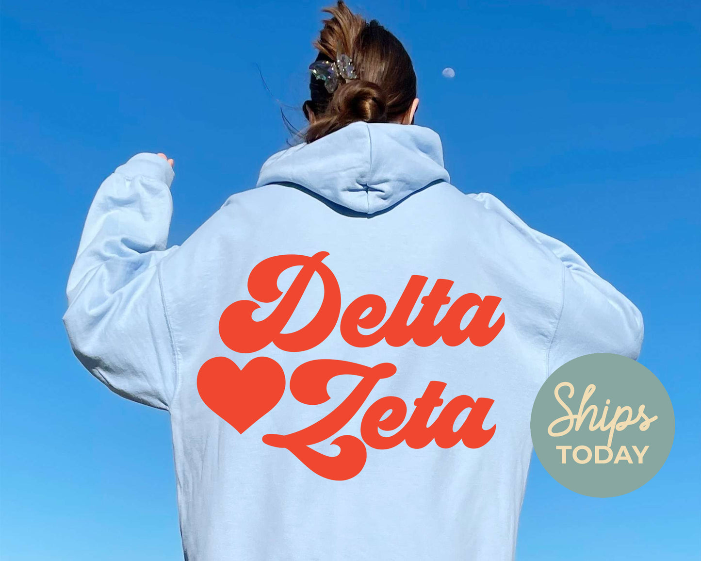 Delta Zeta Red Heart Sorority Hoodie _ 33359g
