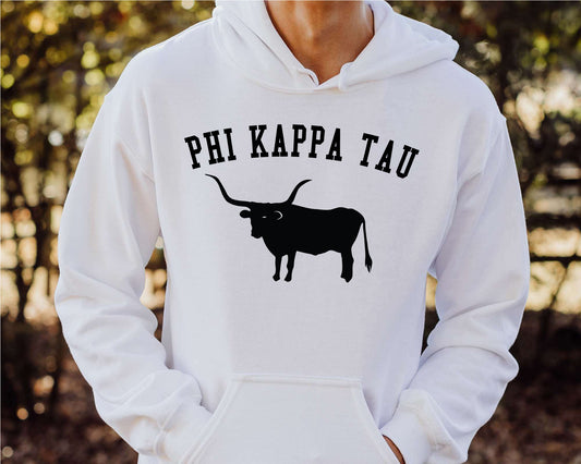 Phi Kappa Tau Long Horn Fraternity Hoodie _ 1540g