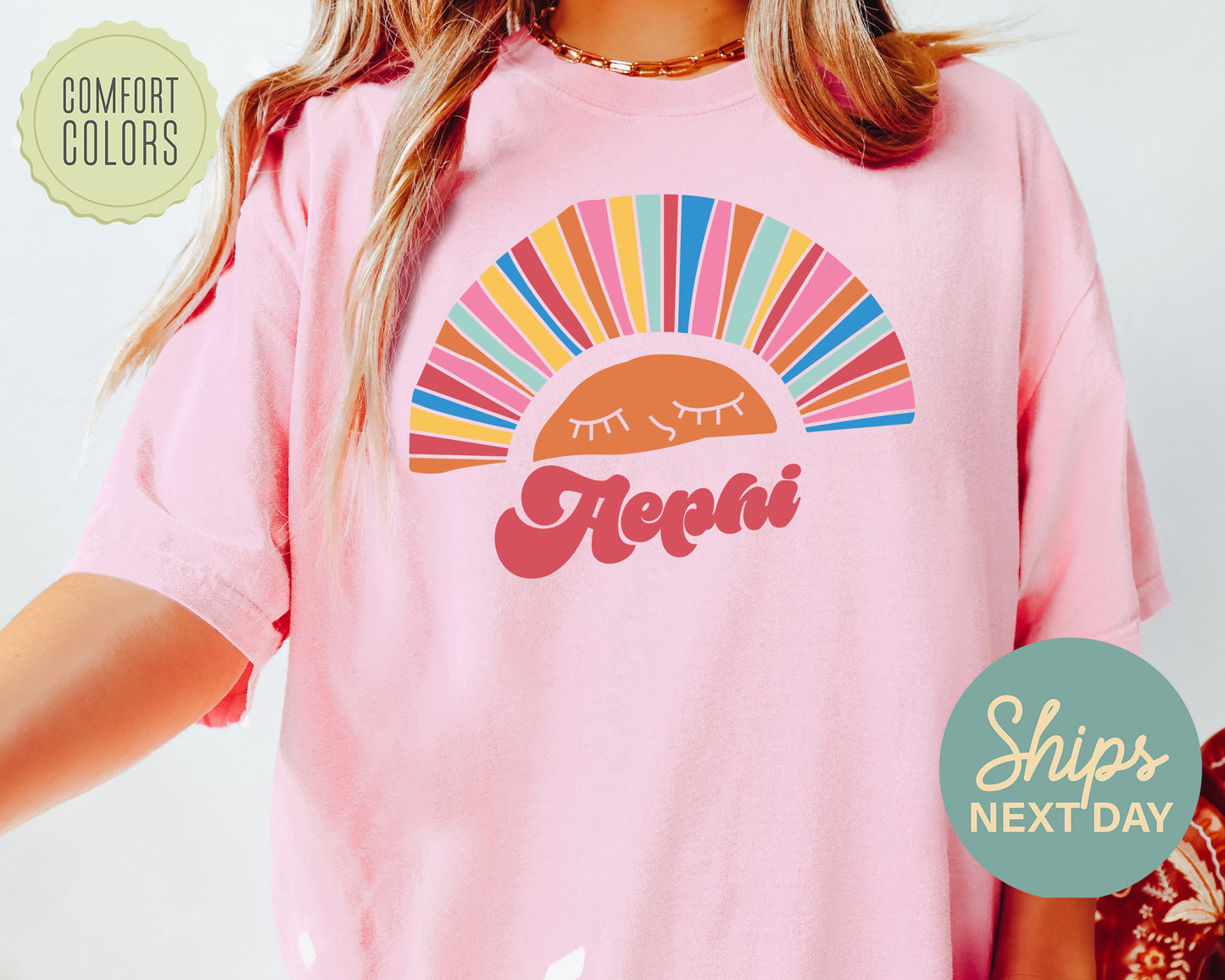 Alpha Epsilon Phi Sunshine Comfort Colors Sorority T-shirt _ 3309g
