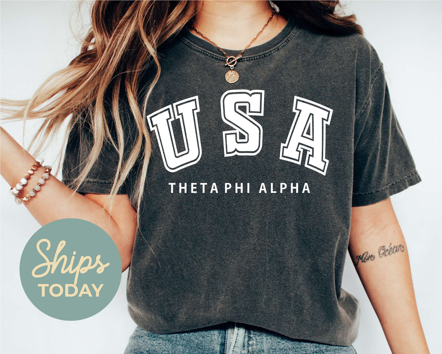 Theta Phi Alpha Proud American Sorority T-shirt _ 2315g