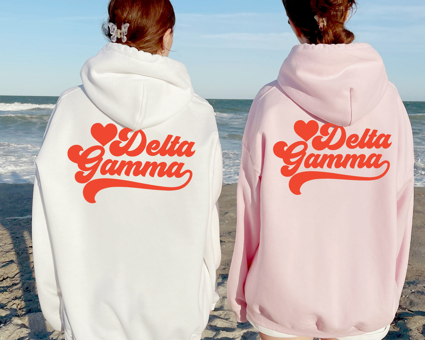 Delta Gamma Red Heart Sorority Hoodie _ 33357g
