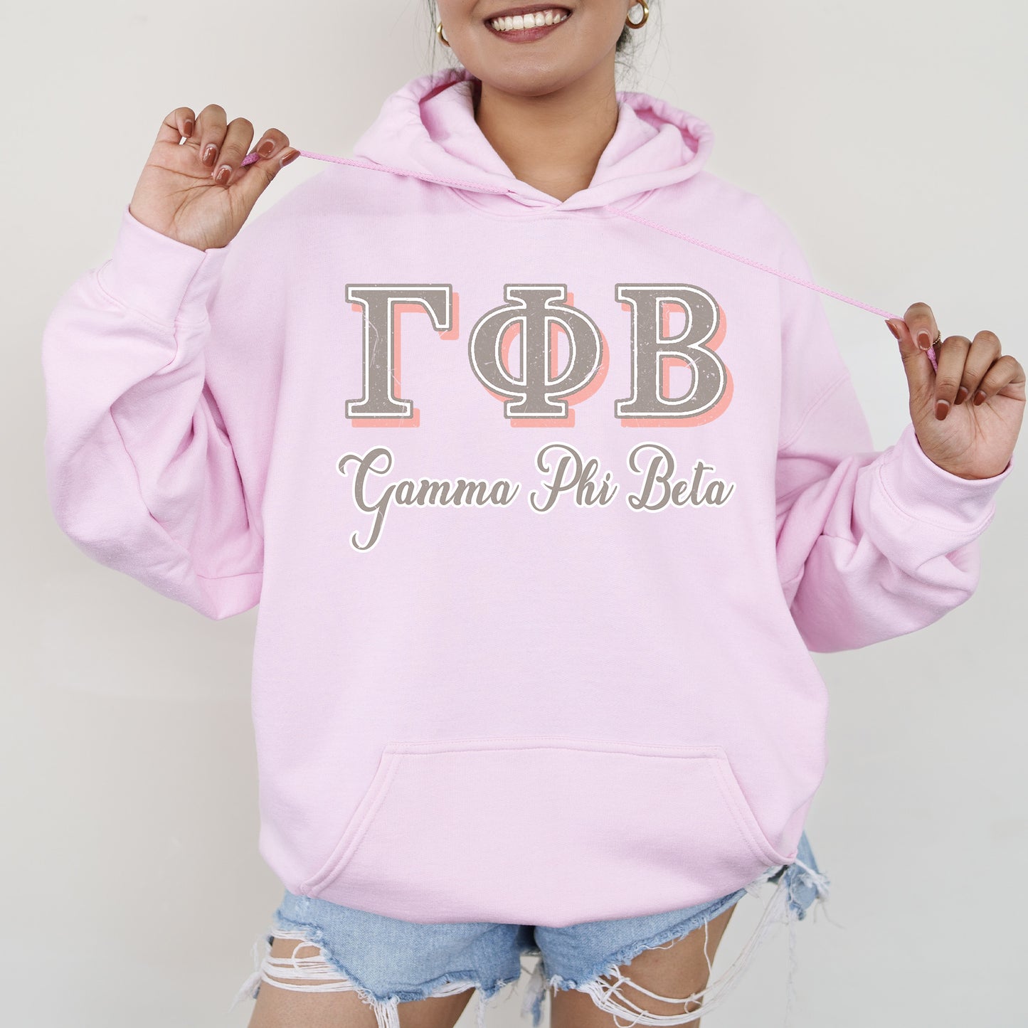 Gamma Phi Beta Greek Colors Sorority Hoodie _ 36083g