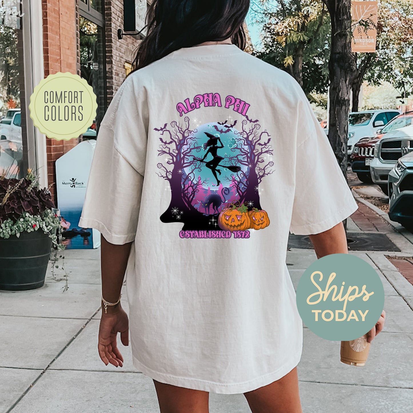 Alpha Phi Halloween Witch Comfort Colors Sorority T-shirt _ 36231g