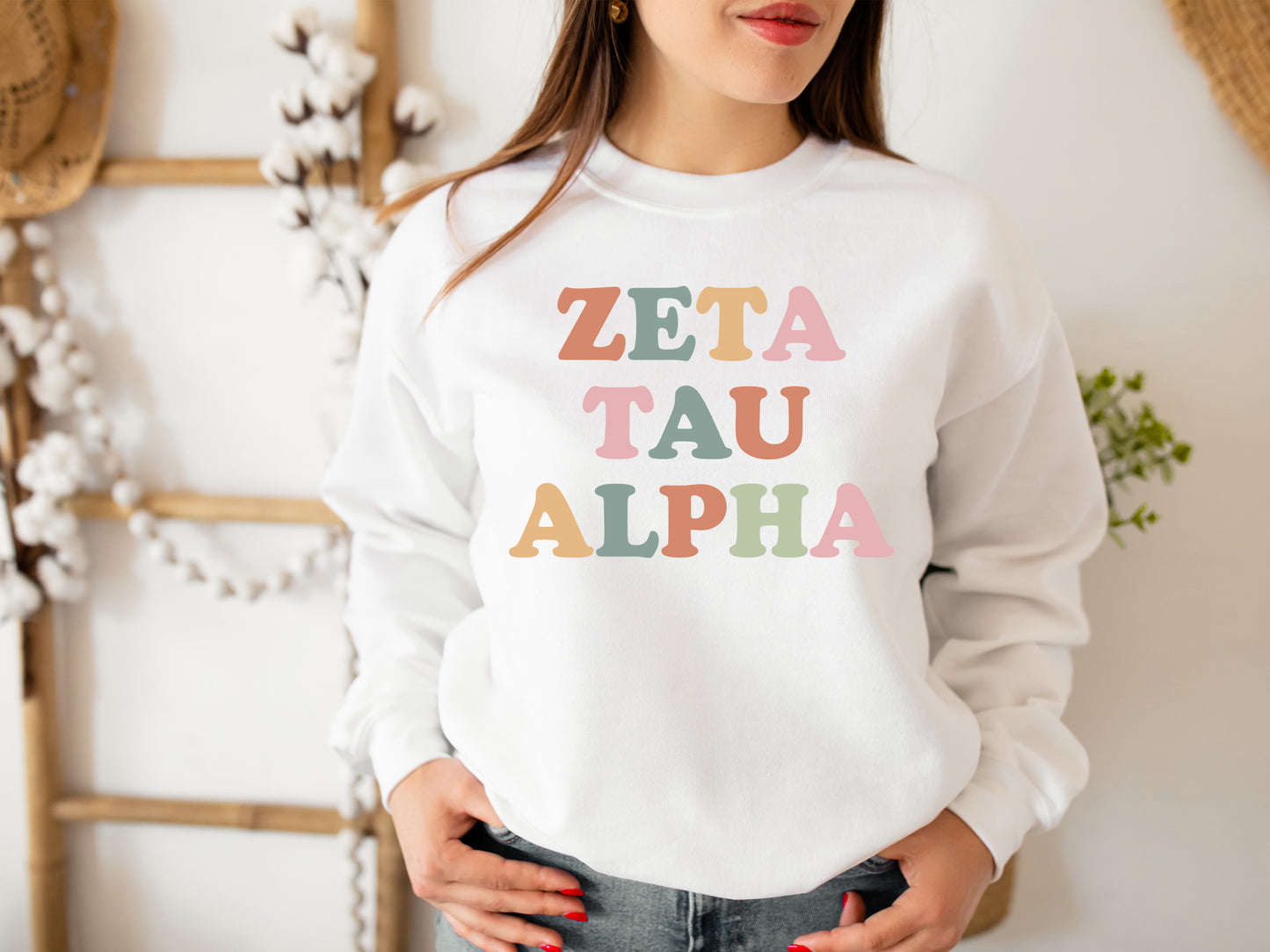 Zeta Tau Alpha Bright and Proud Sorority Sweatshirt _ 439g