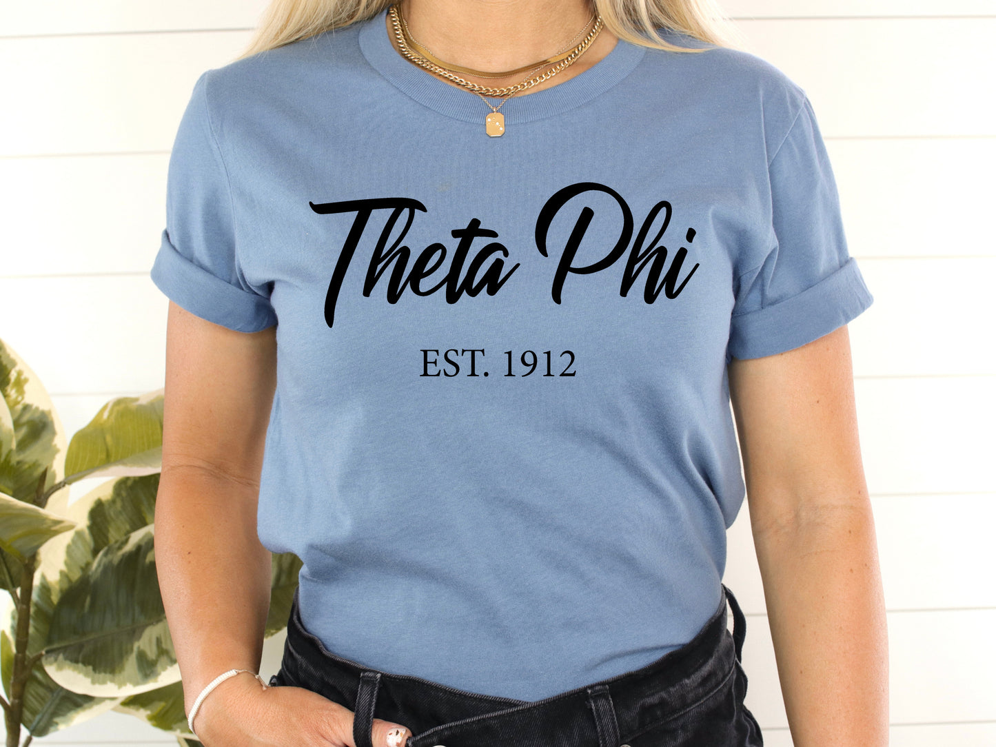 Theta Phi Alpha Black Flowy Sorority T-shirt _ 101g