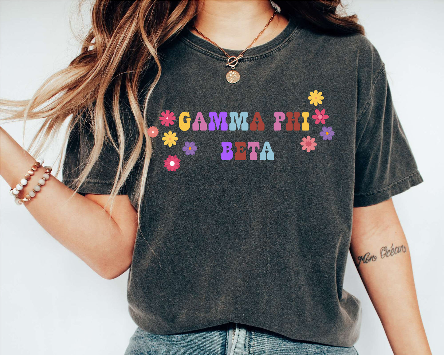 Gamma Phi Beta Splash of Color Sorority T-shirt _ 3189g