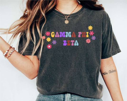 Gamma Phi Beta Splash of Color Sorority T-shirt _ 3189g