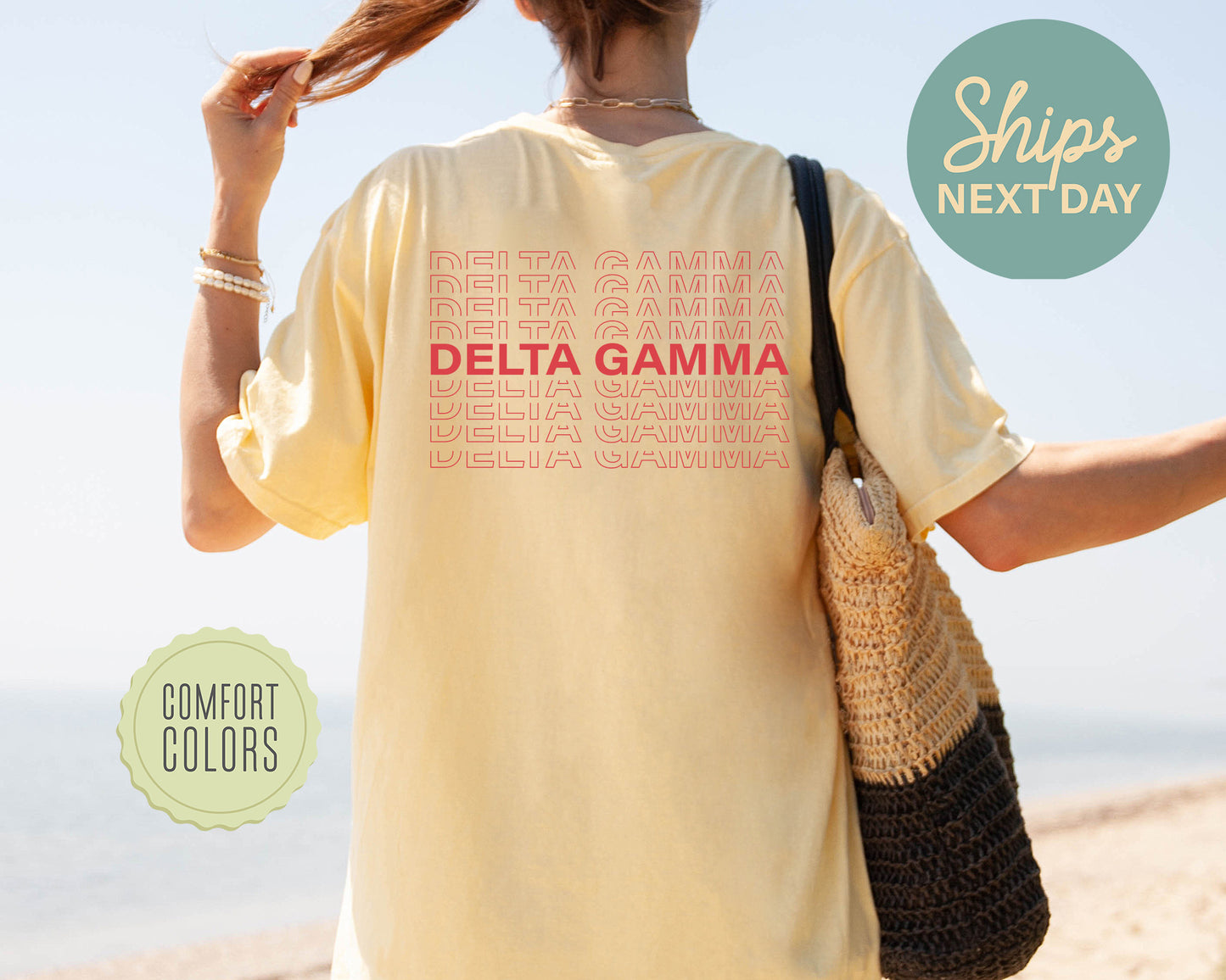 Delta Gamma Repeating Name Comfort Colors Sorority T-shirt _ 33009g