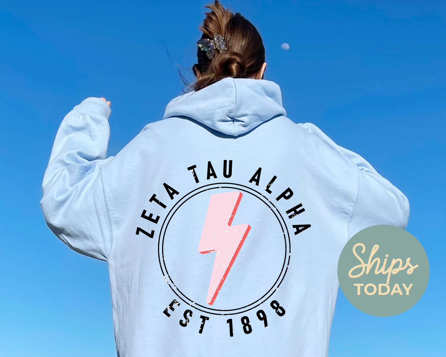 Zeta Tau Alpha Pinkish Strike Sorority Hoodie _ 33127g