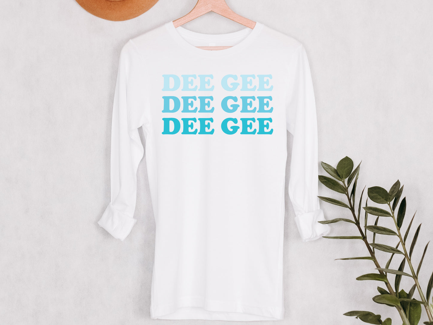 Delta Gamma Touch of Blue Sorority Long Sleeve T-shirt _ 2588g
