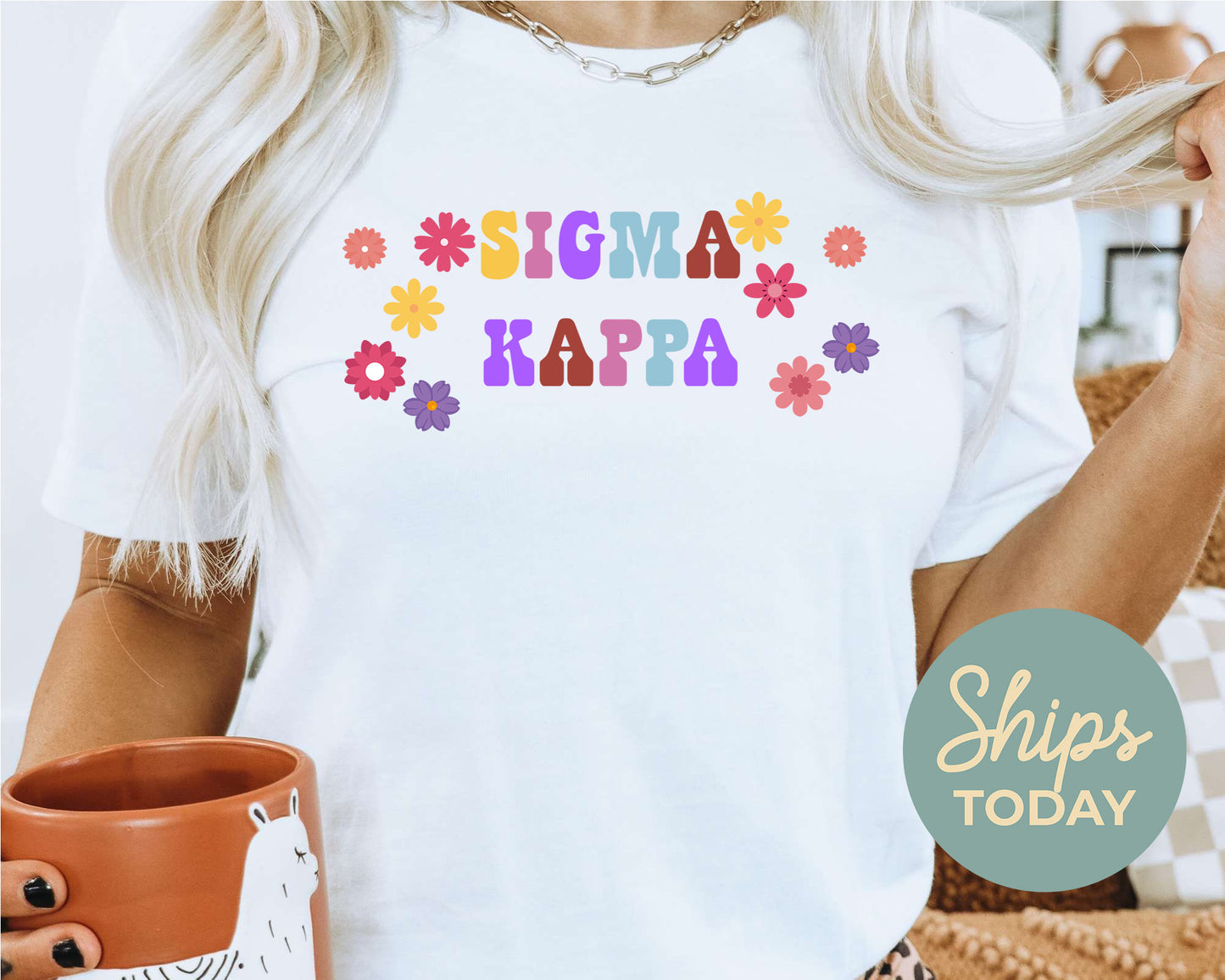 Sigma Kappa Splash of Color Sorority T-shirt _ 3197g