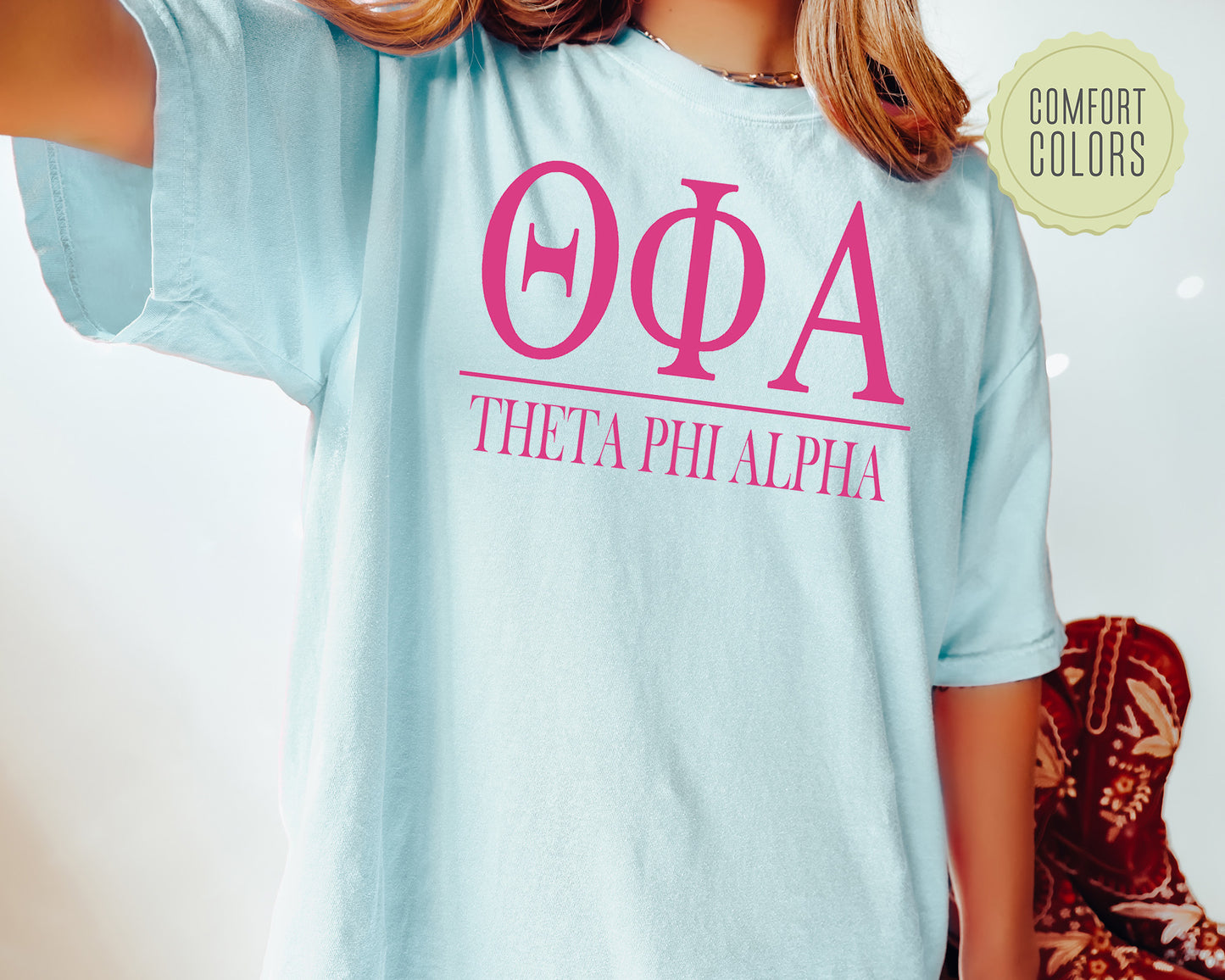 Theta Phi Alpha Loud Letters Comfort Colors Sorority T-shirt _ 490g