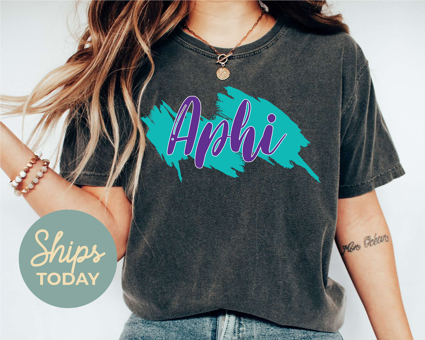 Alpha Phi Paint Party Sorority T-shirt _ 4477g