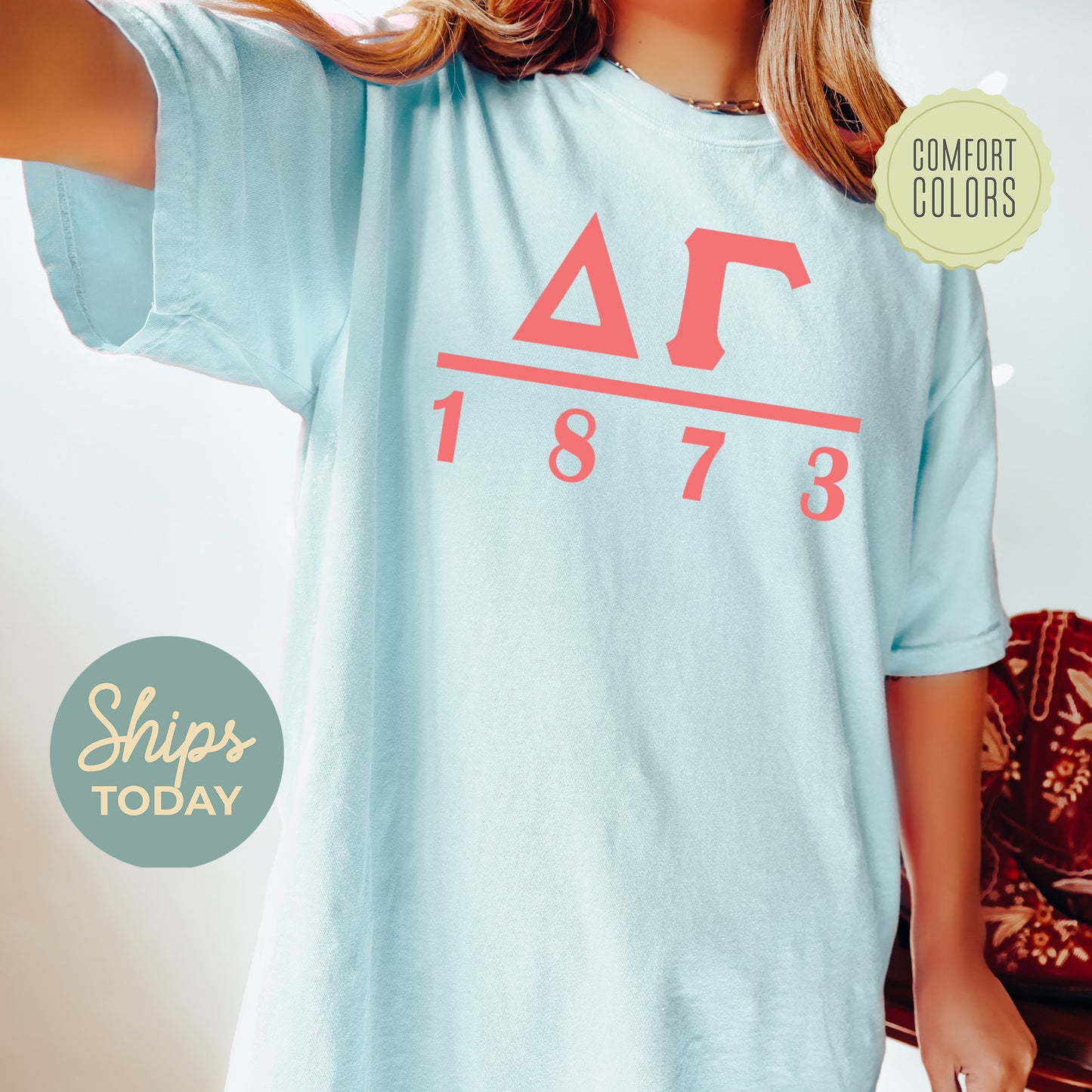 Delta Gamma Monochromatic Comfort Colors Sorority T-shirt _ 30854g