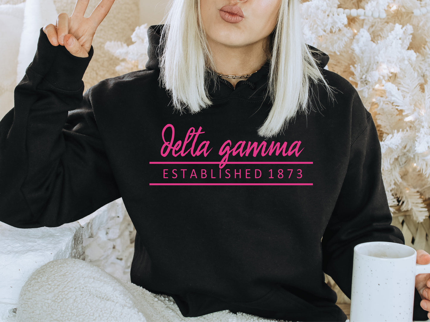 Delta Gamma All Pink Sorority Hoodie _ 763g
