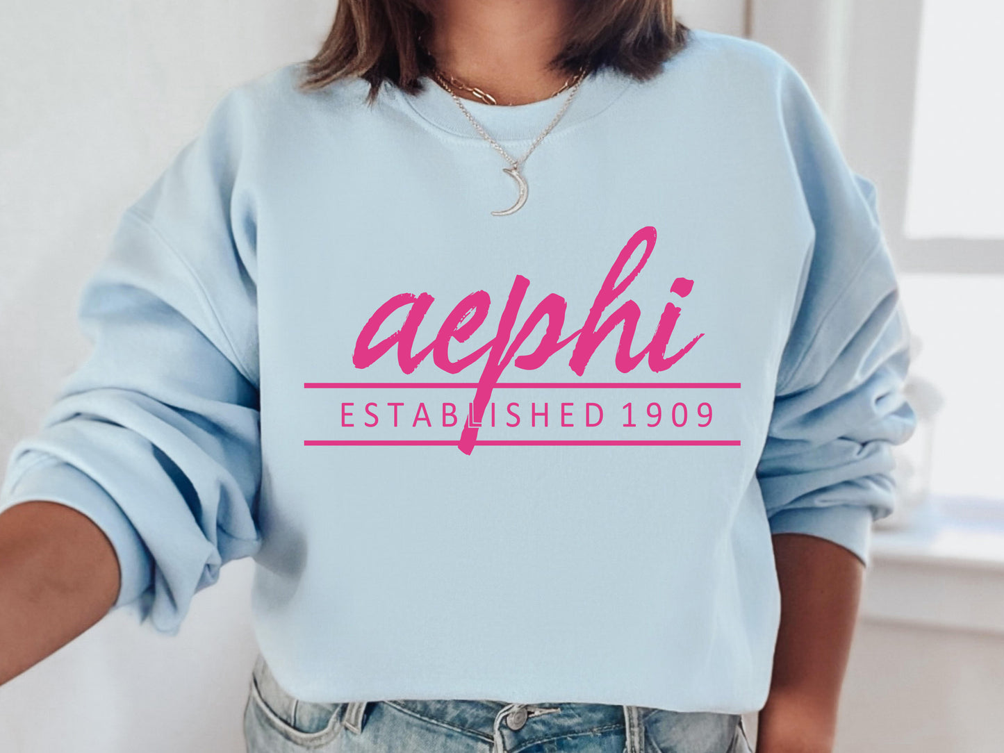 Alpha Epsilon Phi All Pink Sorority Sweatshirt _ 754g