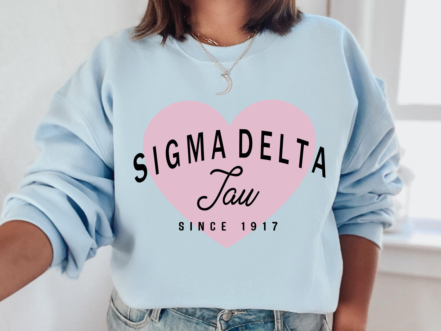 Sigma Delta Tau Pretty in Pink Sorority Sweatshirt _ 461g