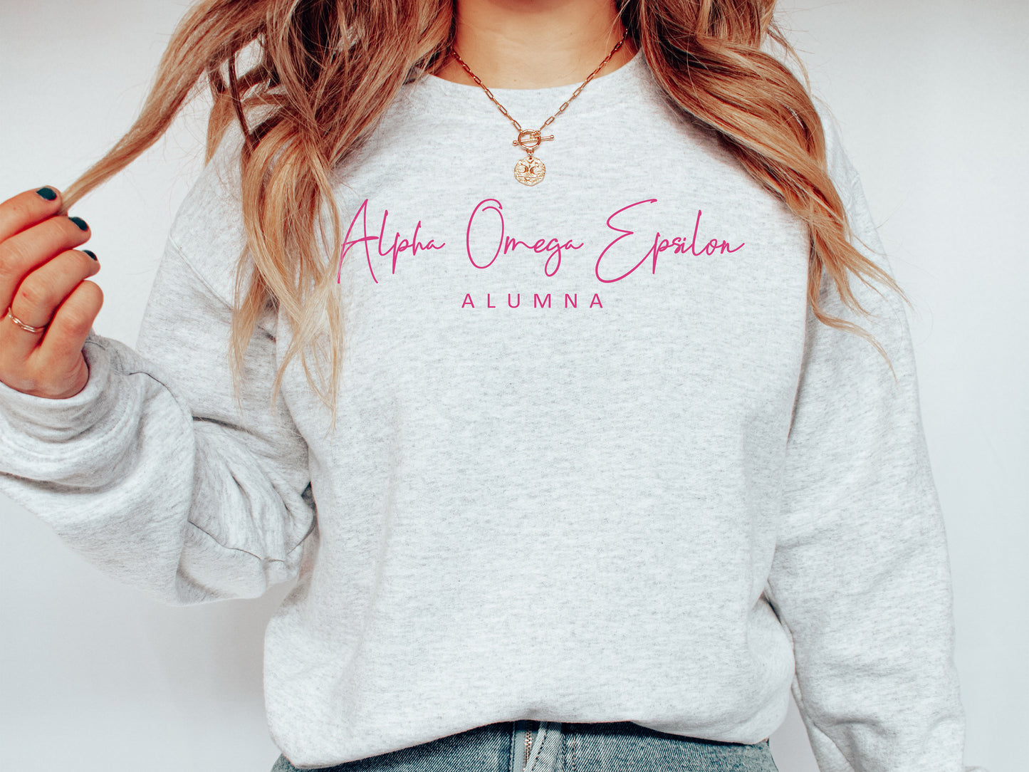 Alpha Omega Epsilon Vintage Alumna Sorority Sweatshirt _ 3496g