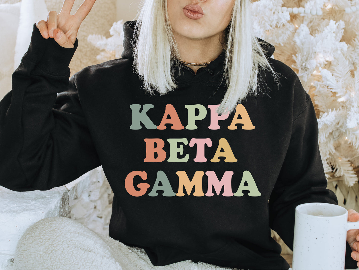 Kappa Beta Gamma Bright and Colorful Sorority Hoodie _ 3472g