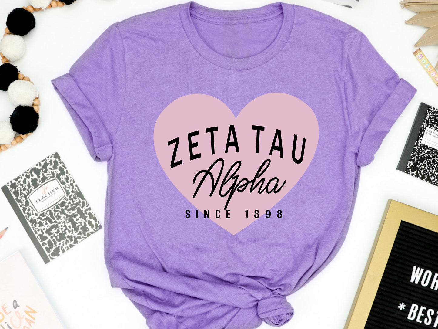 Zeta Tau Alpha Pretty in Pink Sorority T-shirt _ 465g