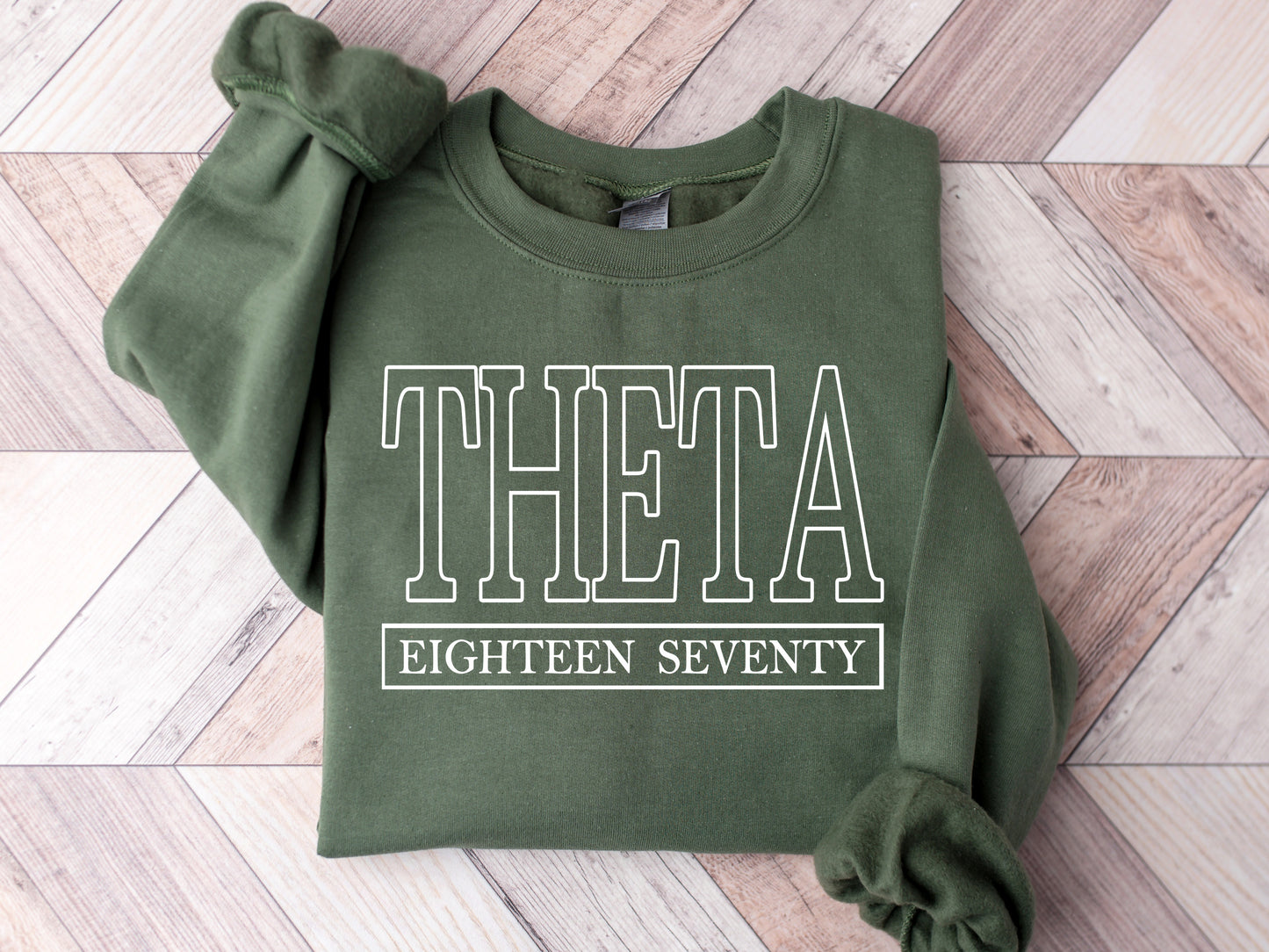 Kappa Alpha Theta Stencil Stacked Sorority Sweatshirt _ 2149g