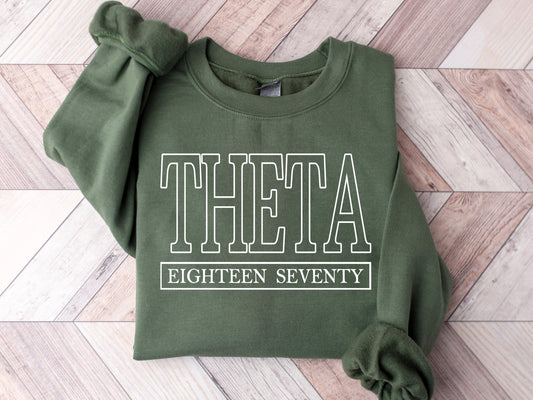 Kappa Alpha Theta Stencil Stacked Sorority Sweatshirt _ 2149g