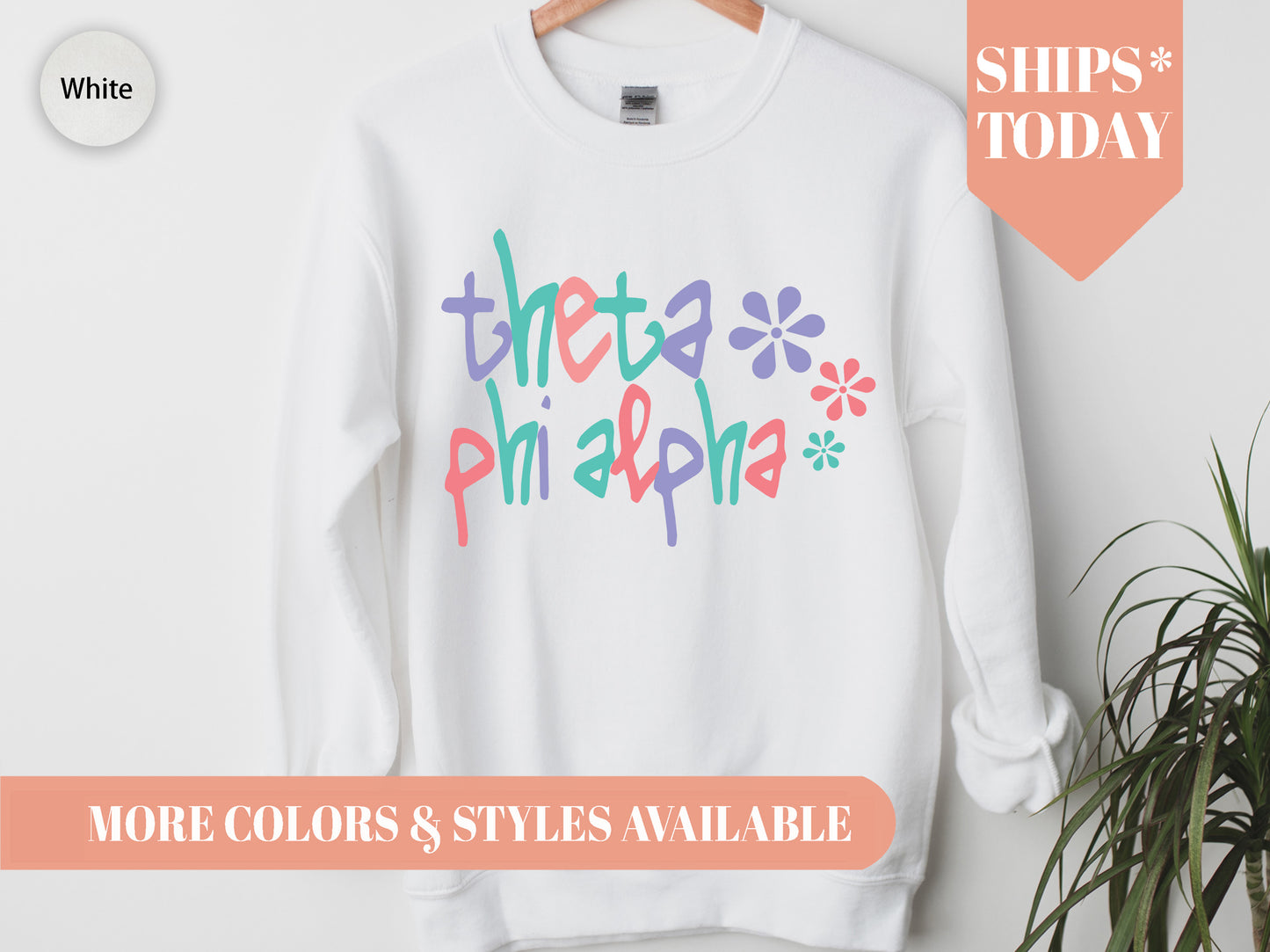 Theta Phi Alpha Colorful Floral Sorority Sweatshirt _ 2627g