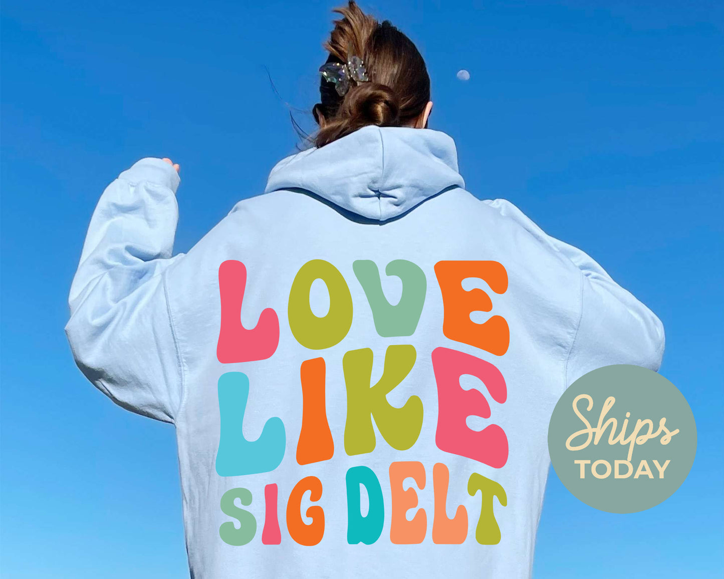 Sigma Delta Tau Blissful and Vibrant Sorority Hoodie _ 33175g