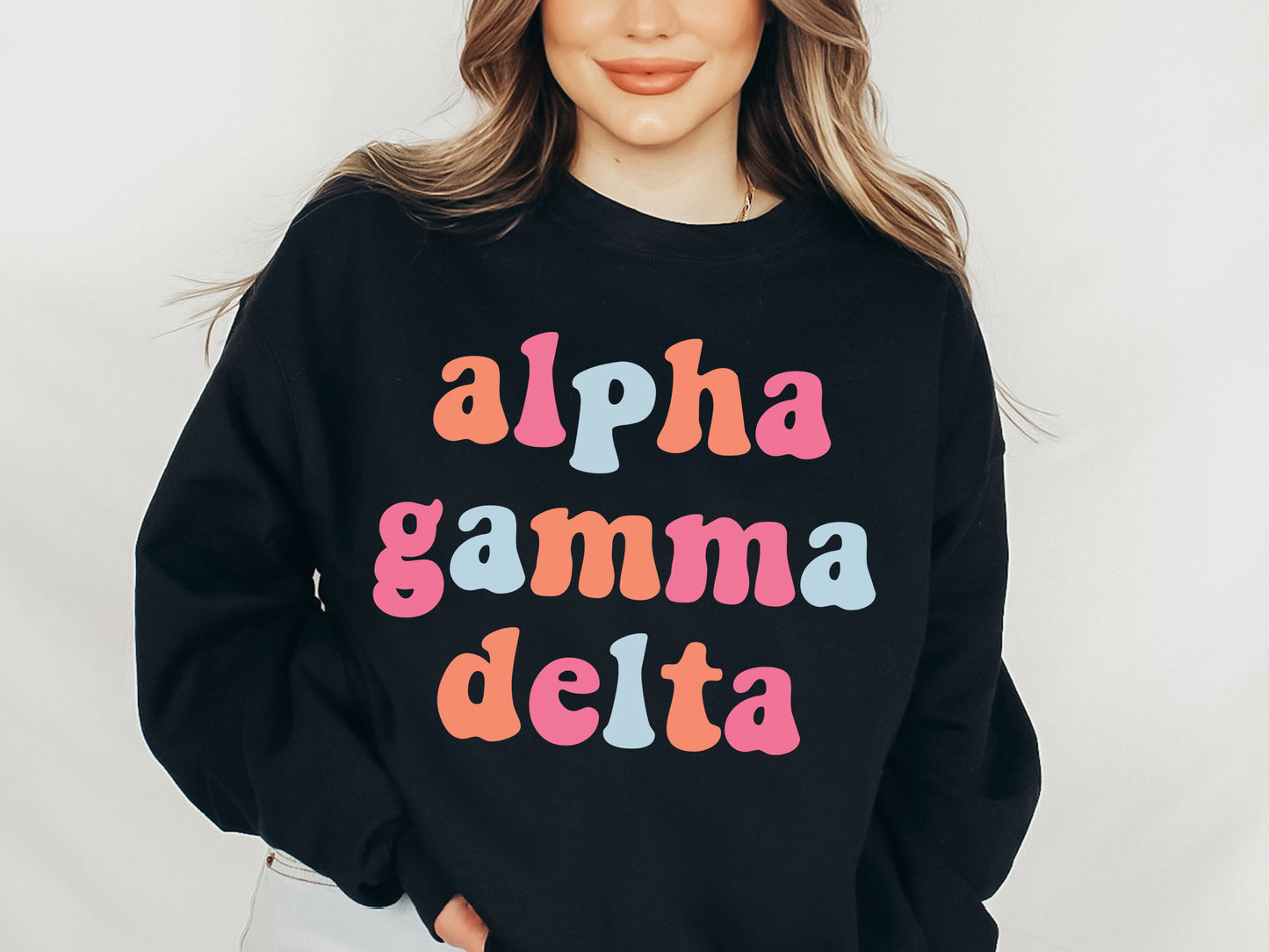 Alpha Gamma Delta Vividly Vibrant Sorority Sweatshirt _ 3152g