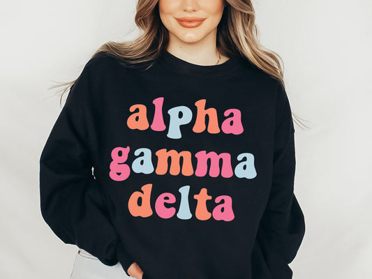 Alpha Gamma Delta Vividly Vibrant Sorority Sweatshirt _ 3152g