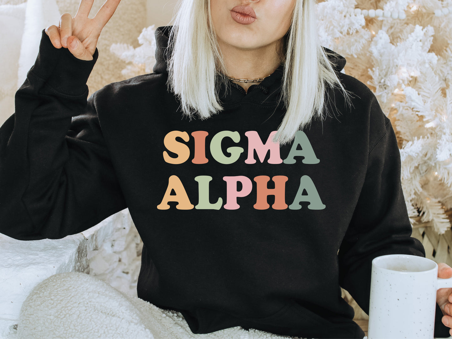 Sigma Alpha Bright and Colorful Sorority Hoodie _ 3478g