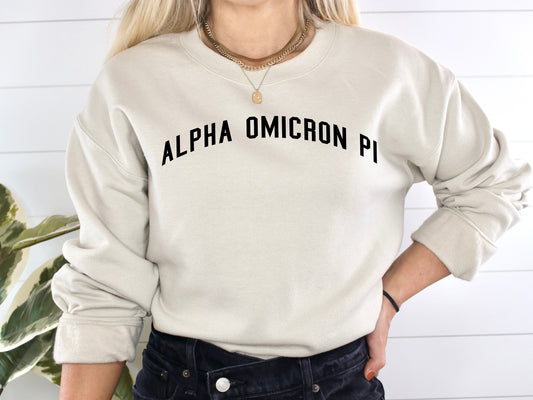 Alpha Omicron Pi Just Bold Sorority Sweatshirt _ 2373g