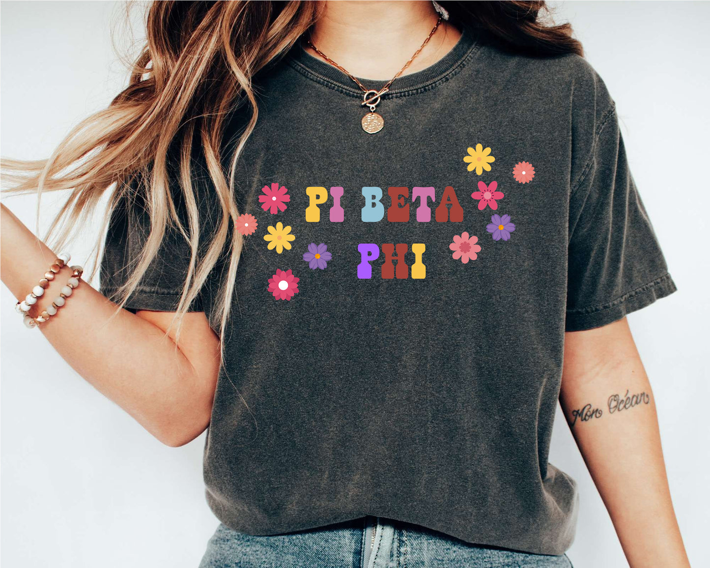 Pi Beta Phi Splash of Color Sorority T-shirt_ 3195g