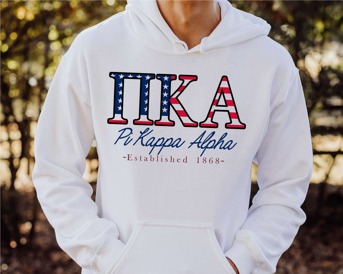 Pi Kappa Alpha American Flag Letters Fraternity Hoodie _ 1172g