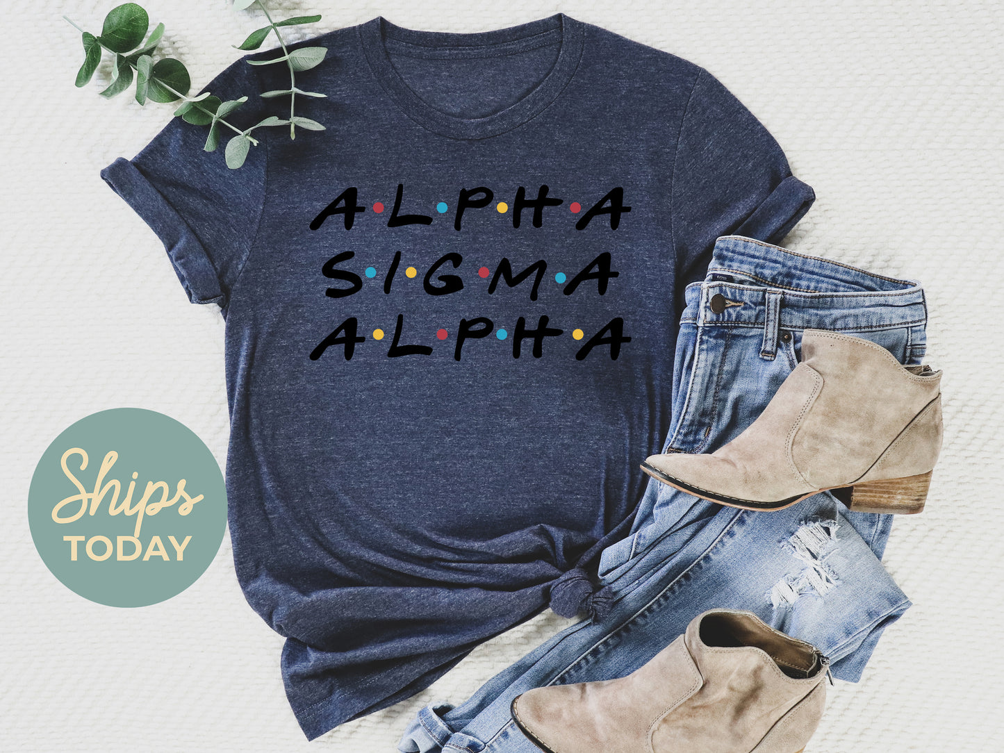 Alpha Sigma Alpha Friends Frenzy Sorority T-shirt _ 30652g