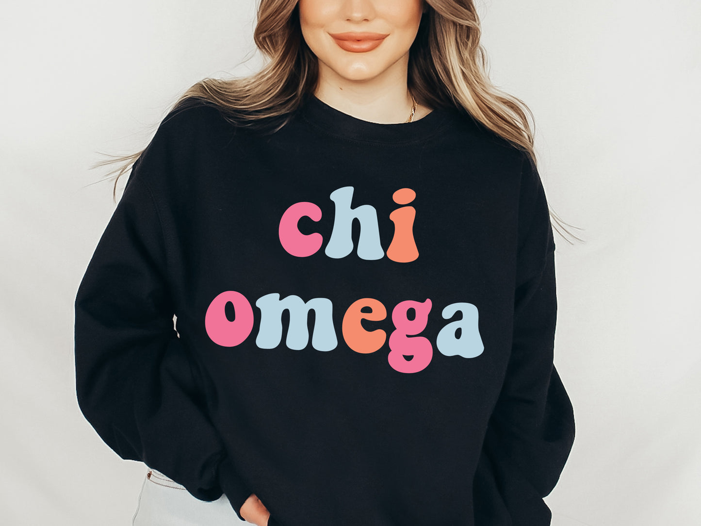 Chi Omega Vividly Vibrant Sorority Sweatshirt _ 3158g